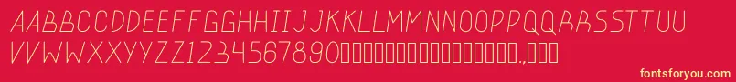 stickeroundlight Font – Yellow Fonts on Red Background