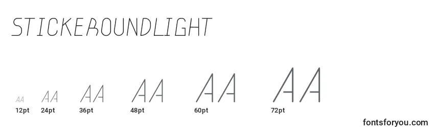 Размеры шрифта Stickeroundlight