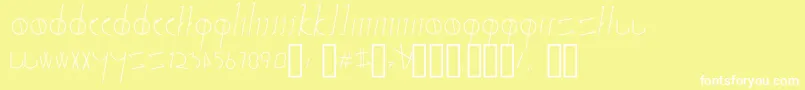フォントSticks  Stones – 黄色い背景に白い文字
