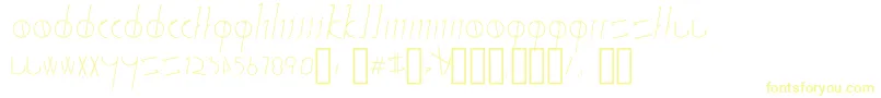 Sticks  Stones-Schriftart – Gelbe Schriften auf weißem Hintergrund