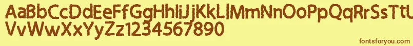 Sticky Notes Font – Brown Fonts on Yellow Background