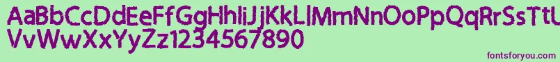 Sticky Notes Font – Purple Fonts on Green Background