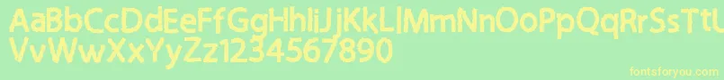 Sticky Notes Font – Yellow Fonts on Green Background
