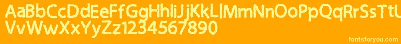 Sticky Notes Font – Yellow Fonts on Orange Background