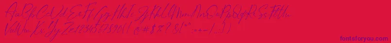Stifora Font – Purple Fonts on Red Background