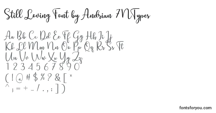 Schriftart Still Loving Font by Andrian 7NTypes – Alphabet, Zahlen, spezielle Symbole