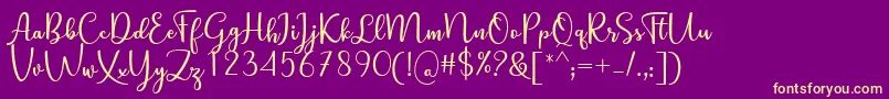 fuente Still Loving Font by Andrian 7NTypes – Fuentes Amarillas Sobre Fondo Morado