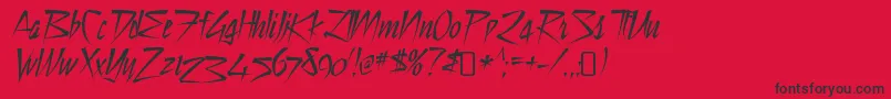 still time-Schriftart – Schwarze Schriften auf rotem Hintergrund