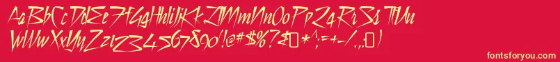 still time Font – Yellow Fonts on Red Background