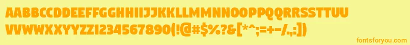 Fonte Digitalt – fontes laranjas em um fundo amarelo