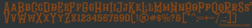 RopstoneFreeDemo-fontti – ruskeat fontit mustalla taustalla