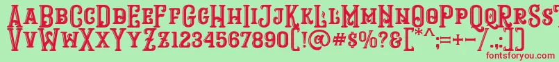 RopstoneFreeDemo Font – Red Fonts on Green Background