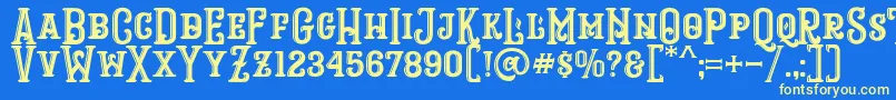 RopstoneFreeDemo Font – Yellow Fonts on Blue Background