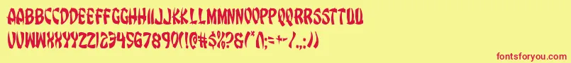Eggrollcond Font – Red Fonts on Yellow Background