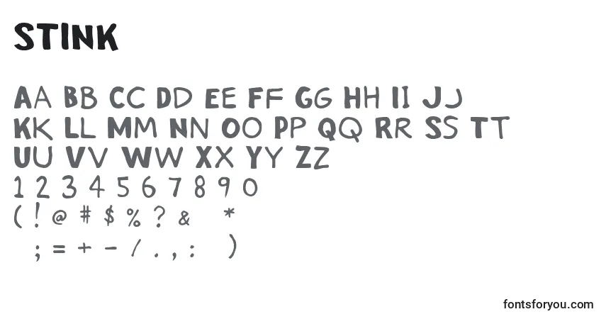 STINK    (142000)-fontti – aakkoset, numerot, erikoismerkit