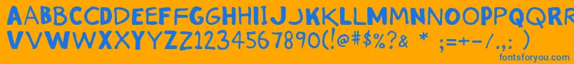 STINK    Font – Blue Fonts on Orange Background