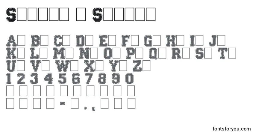 A fonte Stitch n School – alfabeto, números, caracteres especiais