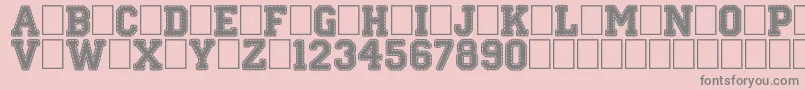 Stitch n School Font – Gray Fonts on Pink Background