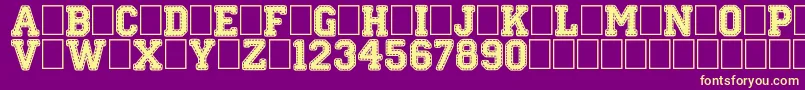 Stitch n School Font – Yellow Fonts on Purple Background