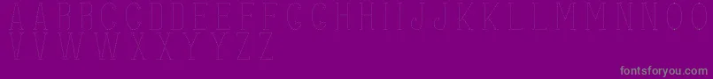 フォントstitches – 紫の背景に灰色の文字