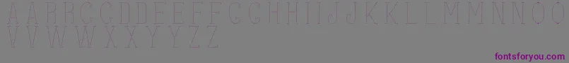 stitches-Schriftart – Violette Schriften auf grauem Hintergrund