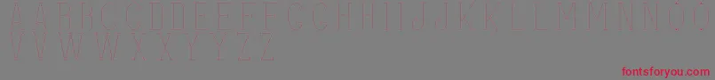 Fonte stitches – fontes vermelhas em um fundo cinza