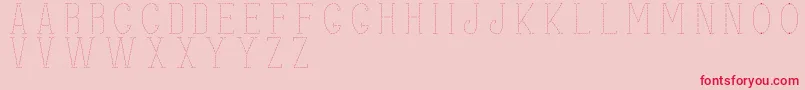 フォントstitches – ピンクの背景に赤い文字