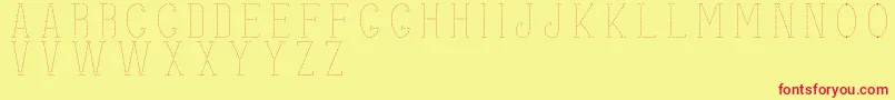 stitches Font – Red Fonts on Yellow Background