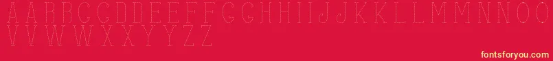 stitches Font – Yellow Fonts on Red Background