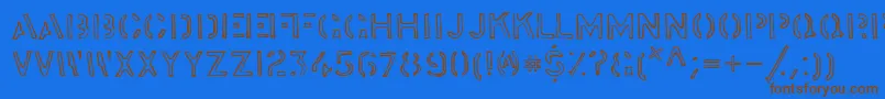 stock    Font – Brown Fonts on Blue Background