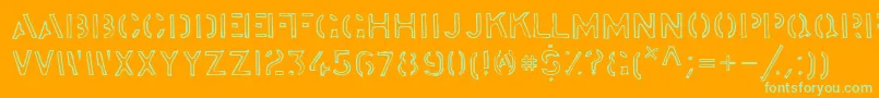 stock    Font – Green Fonts on Orange Background