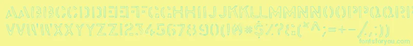 stock    Font – Green Fonts on Yellow Background