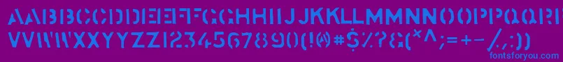 フォントstocks   – 紫色の背景に青い文字