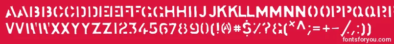 フォントstocks   – 赤い背景に白い文字