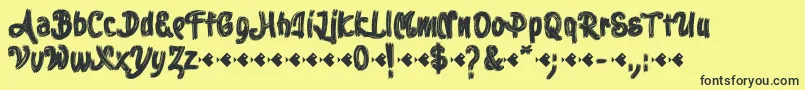 Stoica Brush-Schriftart – Schwarze Schriften auf gelbem Hintergrund