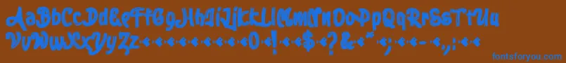 Stoica Brush Font – Blue Fonts on Brown Background