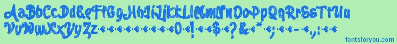 Stoica Brush Font – Blue Fonts on Green Background