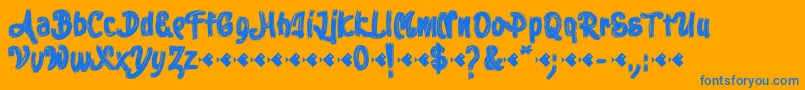 Stoica Brush Font – Blue Fonts on Orange Background