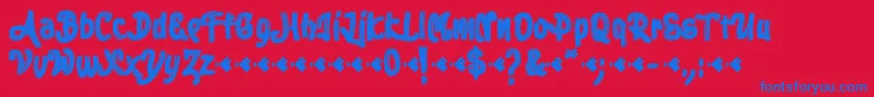 Stoica Brush Font – Blue Fonts on Red Background