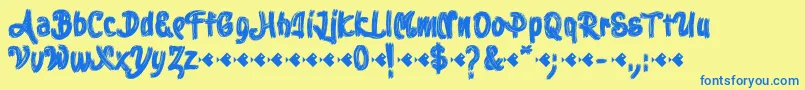 Stoica Brush Font – Blue Fonts on Yellow Background