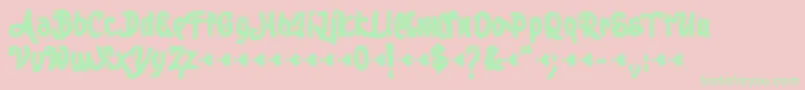 Stoica Brush Font – Green Fonts on Pink Background