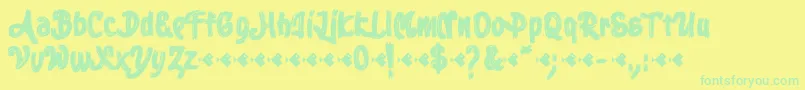 Stoica Brush Font – Green Fonts on Yellow Background