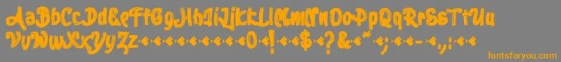 Stoica Brush Font – Orange Fonts on Gray Background