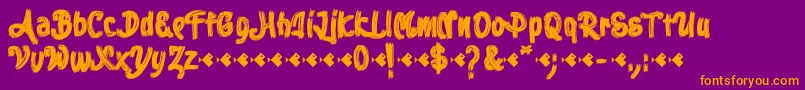 Stoica Brush Font – Orange Fonts on Purple Background