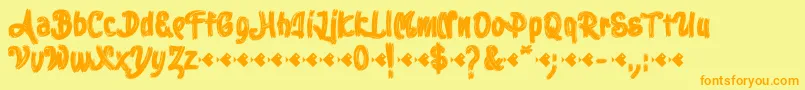 Stoica Brush Font – Orange Fonts on Yellow Background