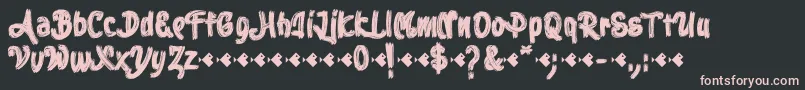 Stoica Brush-Schriftart – Rosa Schriften auf schwarzem Hintergrund