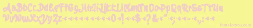 Stoica Brush Font – Pink Fonts on Yellow Background