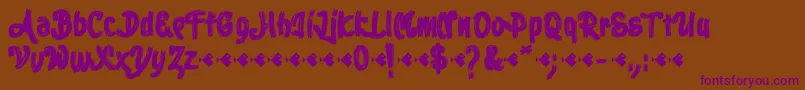 Stoica Brush Font – Purple Fonts on Brown Background