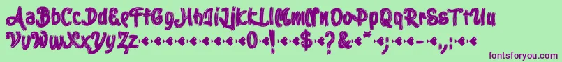 Stoica Brush Font – Purple Fonts on Green Background