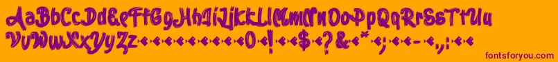 Stoica Brush Font – Purple Fonts on Orange Background